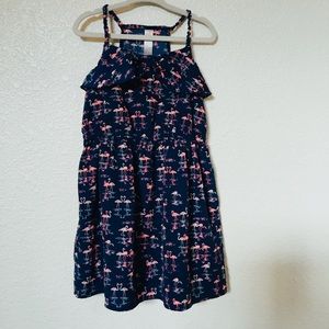 SOLD 5T Navy Tank Top Flamingo Dress